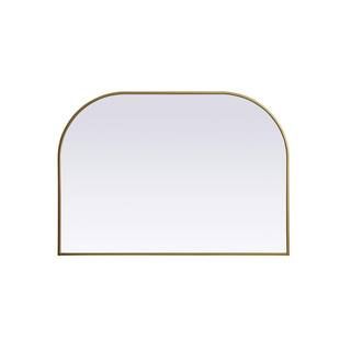 Simply Living 42 in. W x 30 in. H Arch Metal Framed Brass Mirror MIR3B8460BR - The Home Depot | The Home Depot