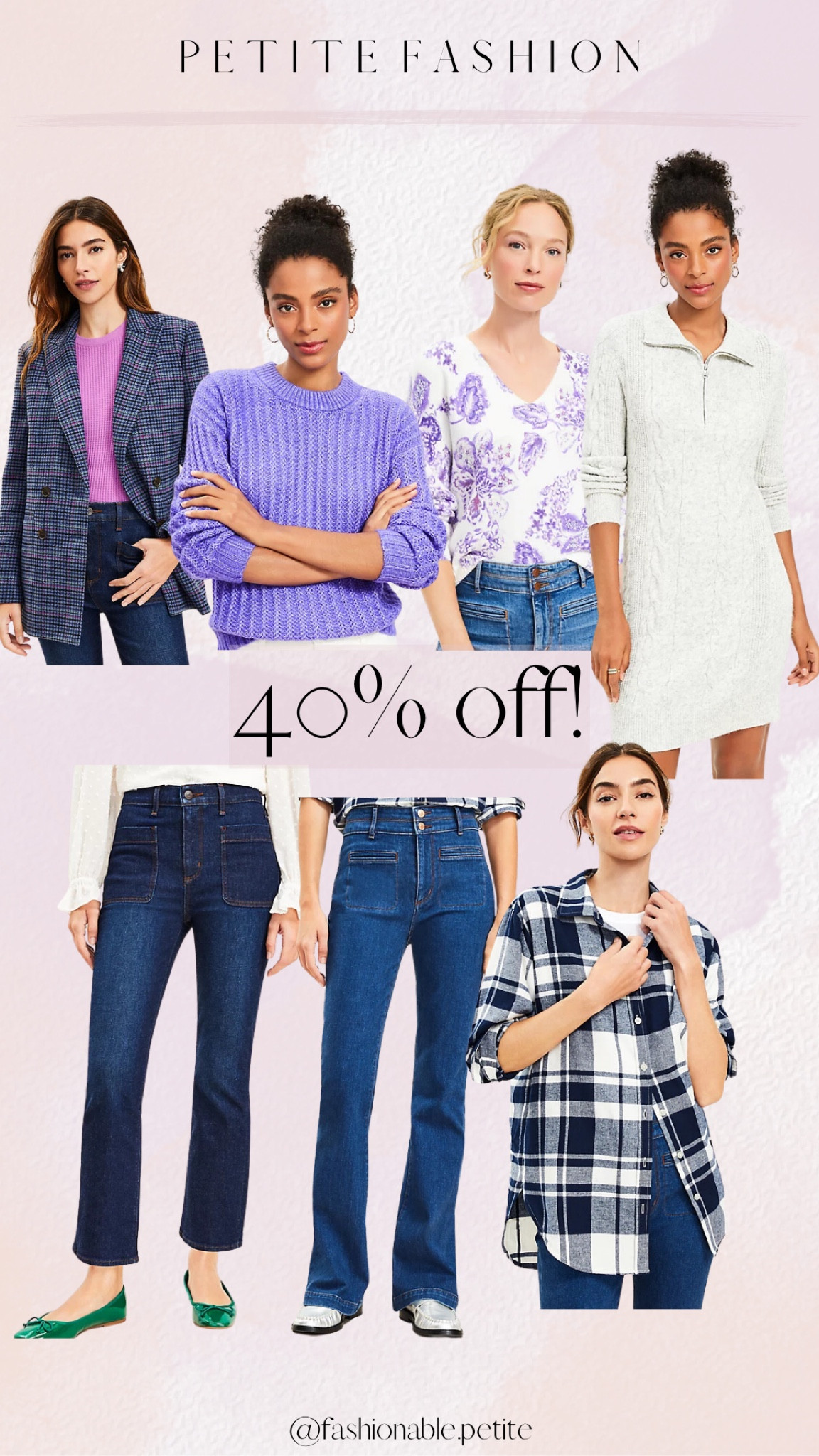 Petite outfits from LOFT! Winter fashion. Petite. Petite jeans. Winter sweater. Winter outfits. Flannel. 

#LTKsalealert