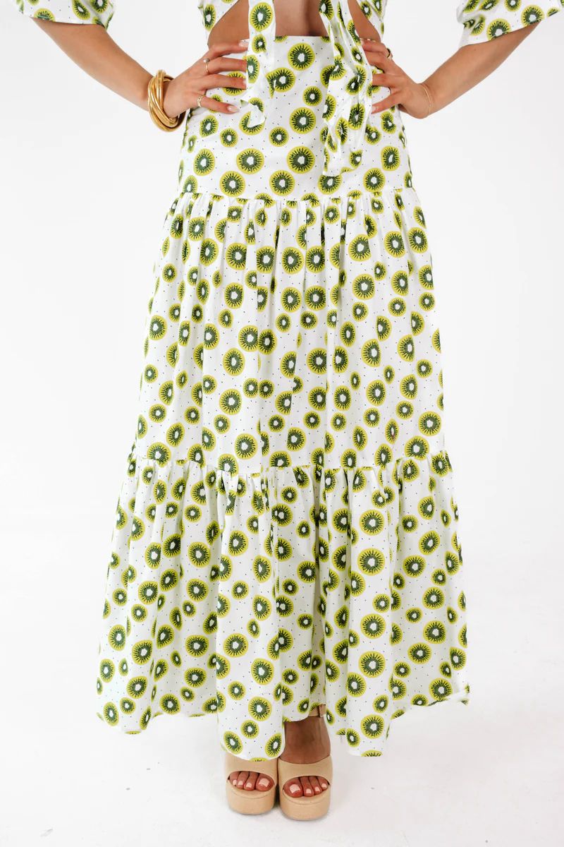 Covered In Kiwi Midi Skirt - Green | The Impeccable Pig