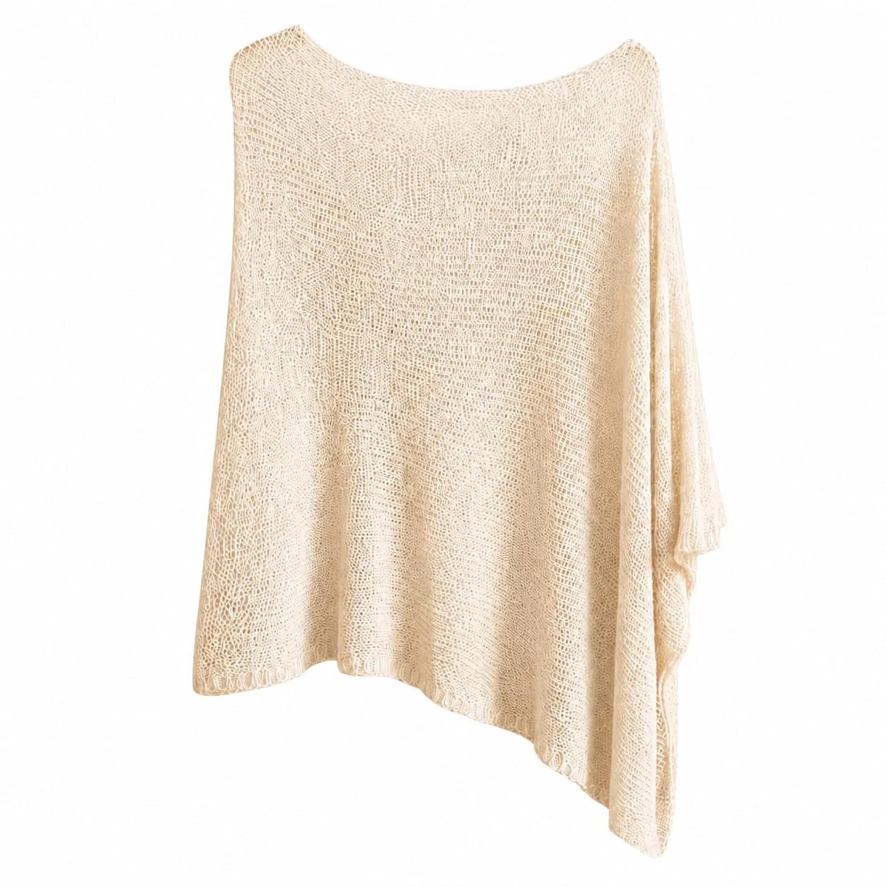 Womens Sheer Poncho Top  Knitted Summer Asymmetrical Mesh Shawl Pullover Sweater Cover Up Tops | Walmart (US)