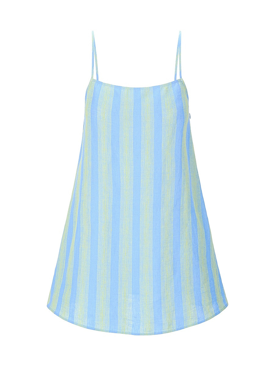 Women's Laura Striped Linen Minidress - Seaport Stripe - Size XL | Saks Fifth Avenue