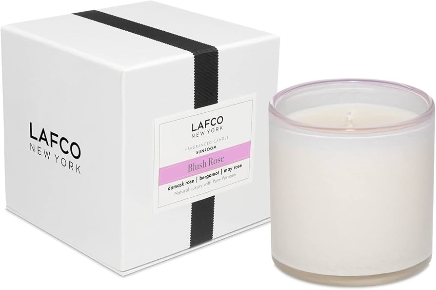 LAFCO New York Classic Candle, Blush Rose - 6.5 oz - 50-Hour Burn Time - Reusable, Hand Blown Gla... | Amazon (US)
