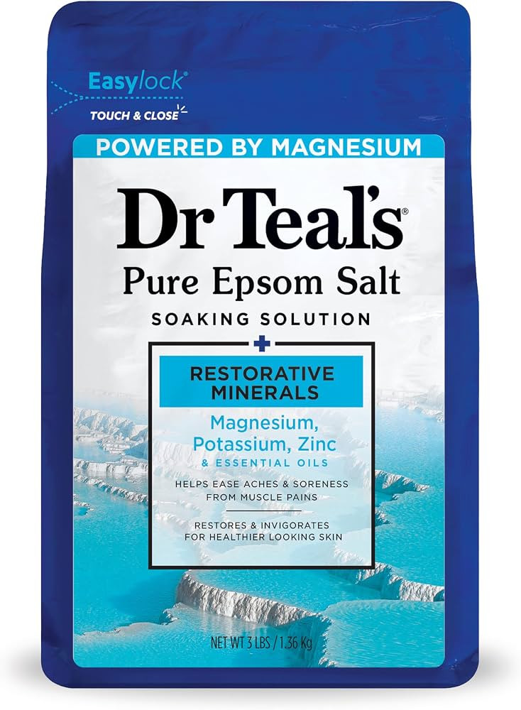 Dr Teal's Pure Epsom Salt, Restorative Minerals with Magnesium, Potassium & Zinc, 3 lbs | Amazon (US)