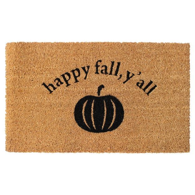 1&#39;6&#34; x 2&#39;6&#34; Tufted Happy Fall Y&#39;all Doormat Natural/Black - Raj | Target