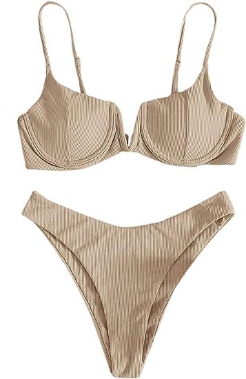 Avanova Women's Sexy Bikini Set Spaghetti Strap Floral Print Underwire Swimsuit Bathing Suits | Amazon (US)