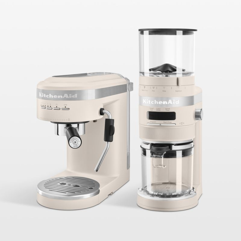 KitchenAid Espresso Machine and Burr Grinder Set in Milkshake + Reviews | Crate & Barrel | Crate & Barrel