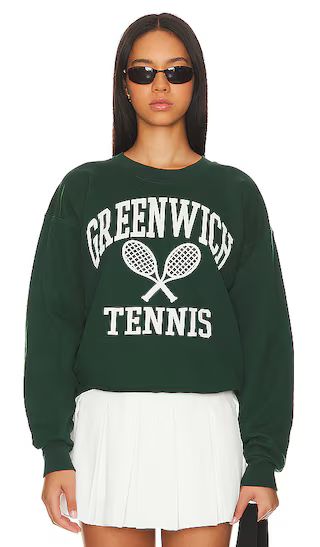 Greenwich Tennis Crewneck Sweatshirt in Forest | Revolve Clothing (Global)