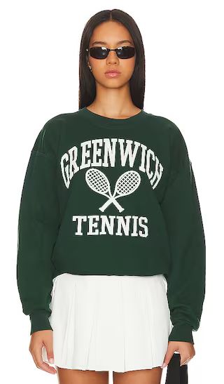 Greenwich Tennis Crewneck Sweatshirt in Forest | Revolve Clothing (Global)
