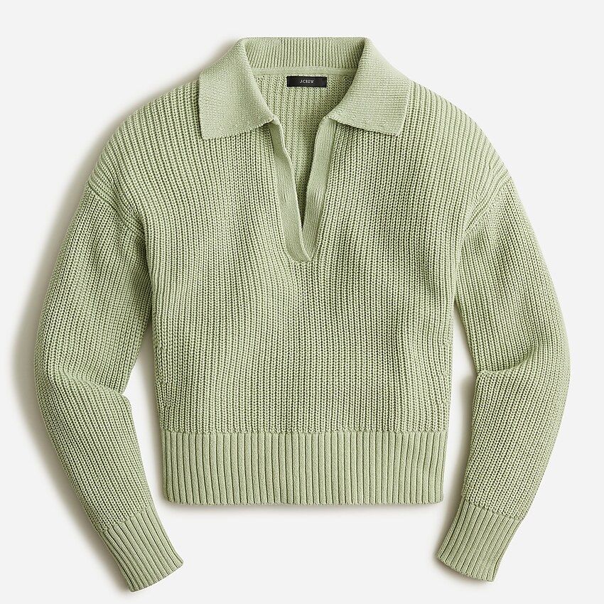 Ribbed cotton collared sweater | J.Crew US
