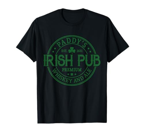 Paddy's Irish Pub Whiskey Beer Ireland St. Patrick's Day Tee T-Shirt | Amazon (US)