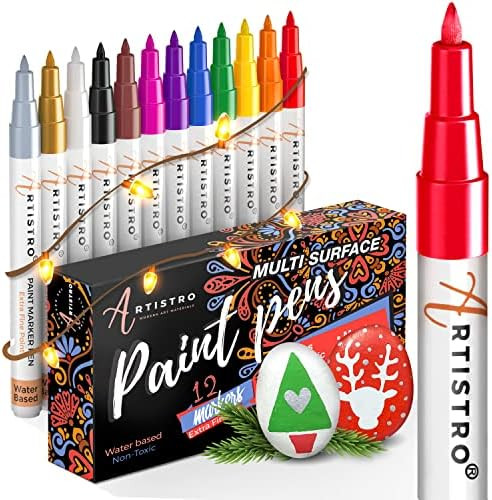 Paint Pens for Rock Painting, Stone, Ceramic, Glass, Wood. Set of 12 Acrylic Paint Markers Extra-... | Amazon (CA)