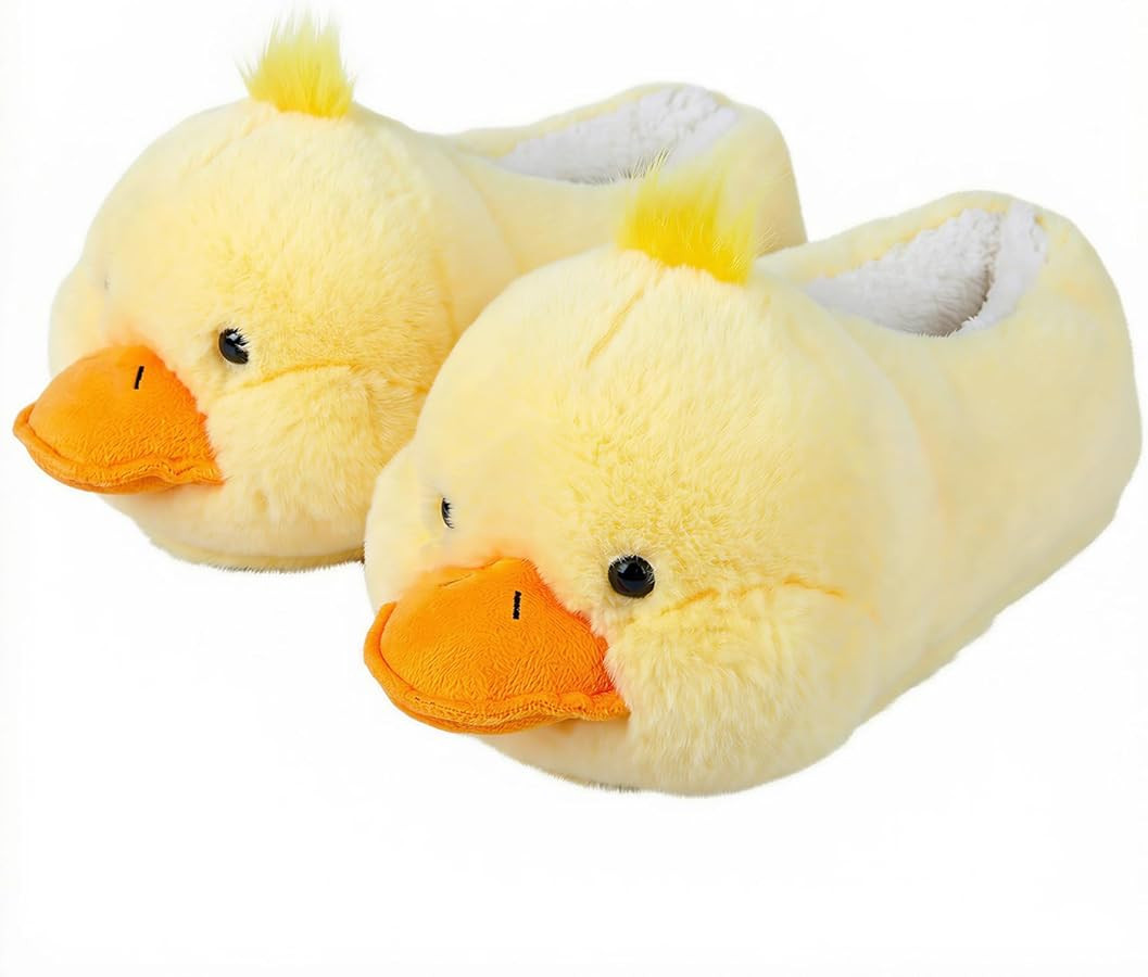 ARELUX Animal Slippers Cotton Adult Unisex, Cute Novelty Duck Pig Cat Plush House Shoes with Non-... | Amazon (US)