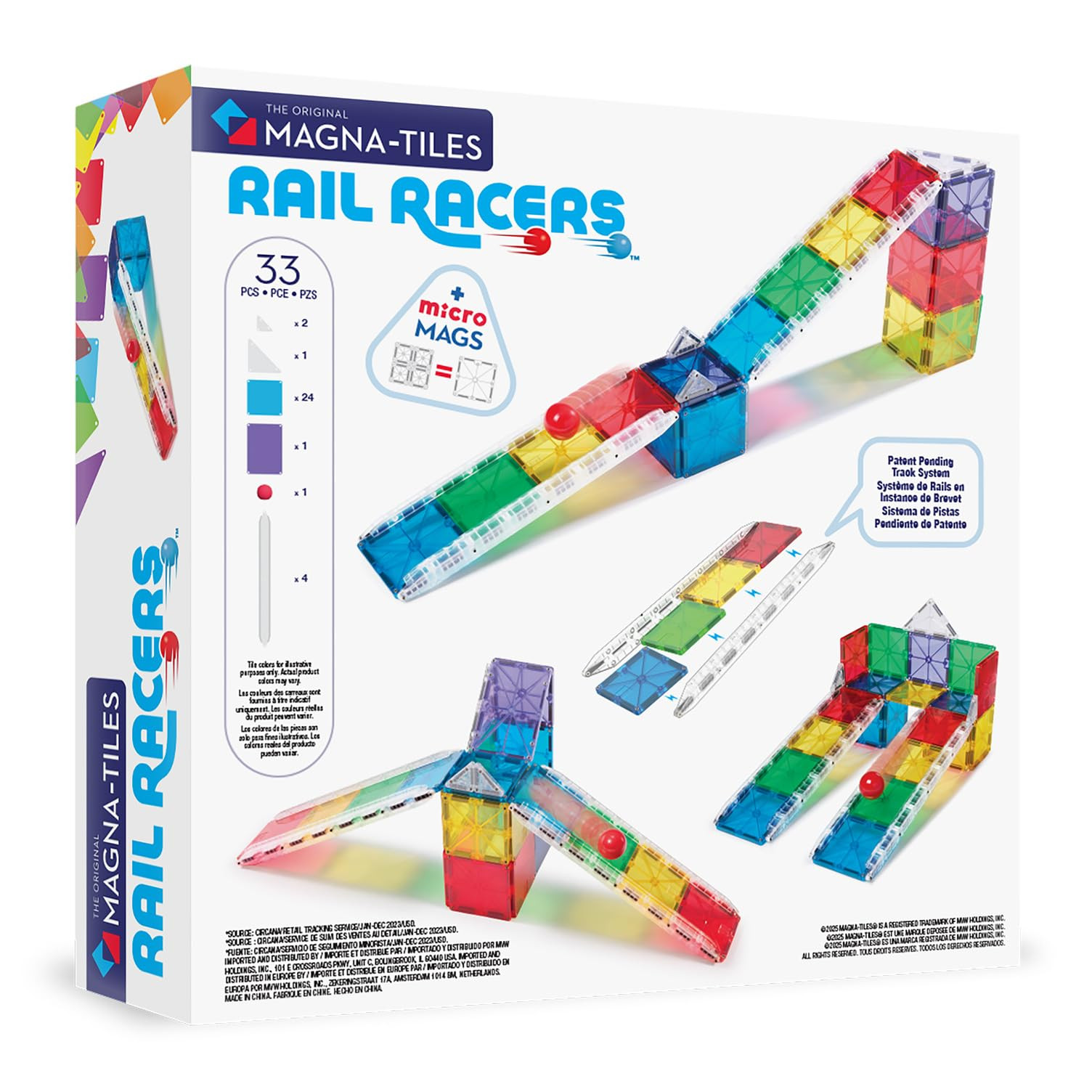 MAGNA-TILES Rail Racers 33-Piece Magnetic Construction Set, The Original Magnetic Building Brand | Amazon (US)