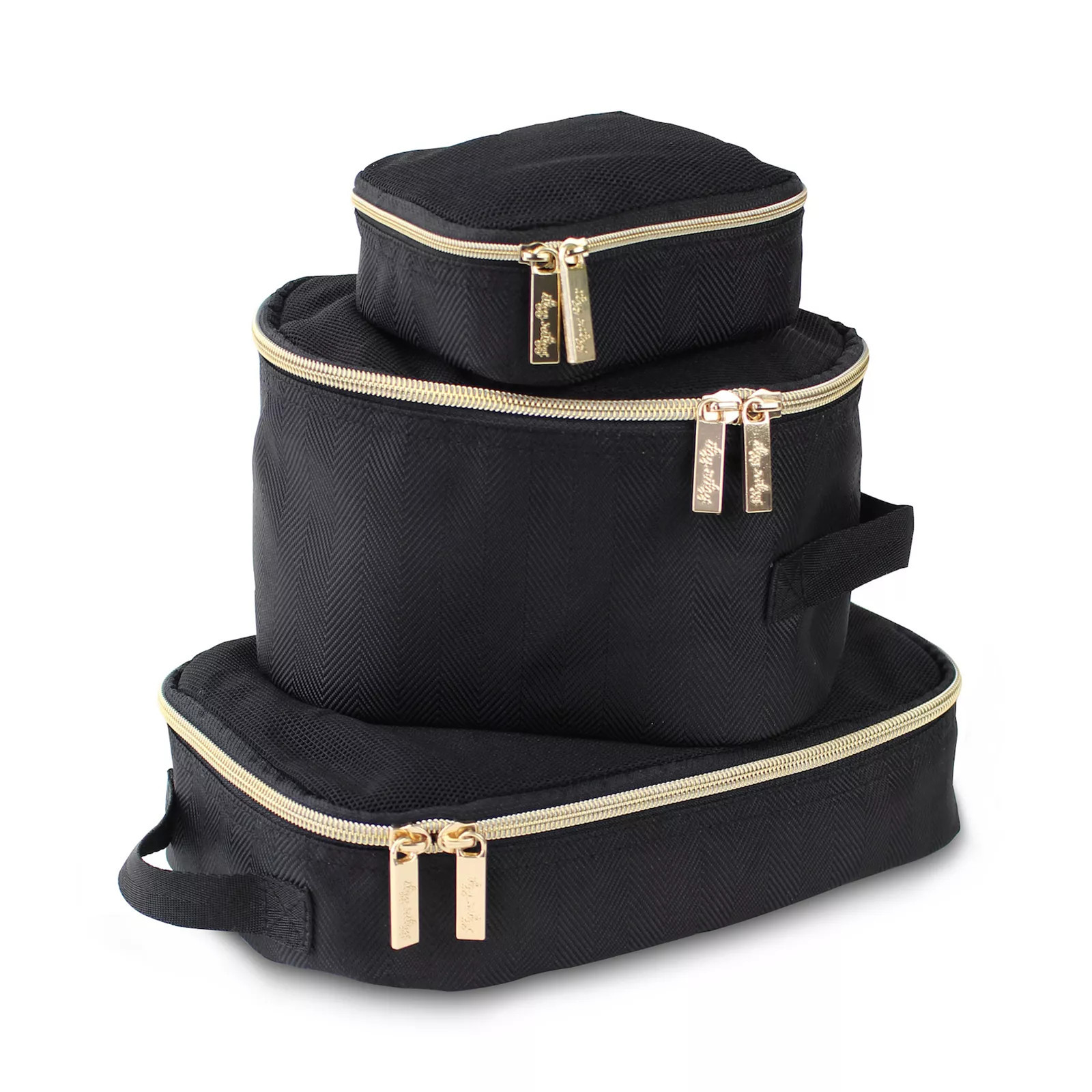Itzy Ritzy 3 Pack Like A Boss Packing Cubes, Black Gold | Kohl's