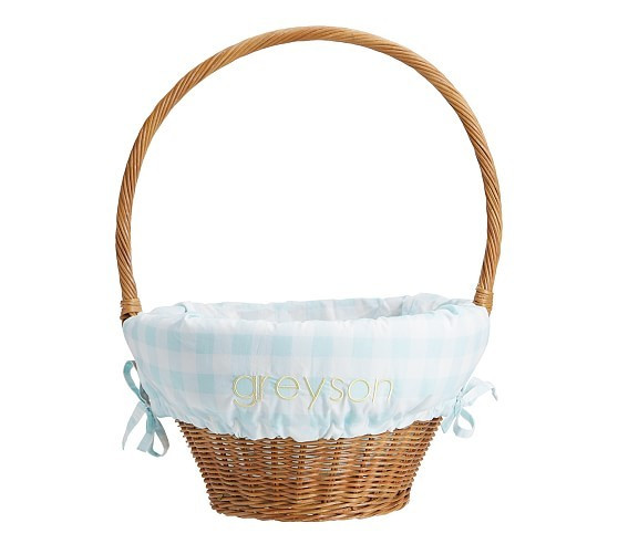 Large Scale Gingham Easter Basket Liners | Pottery Barn Kids