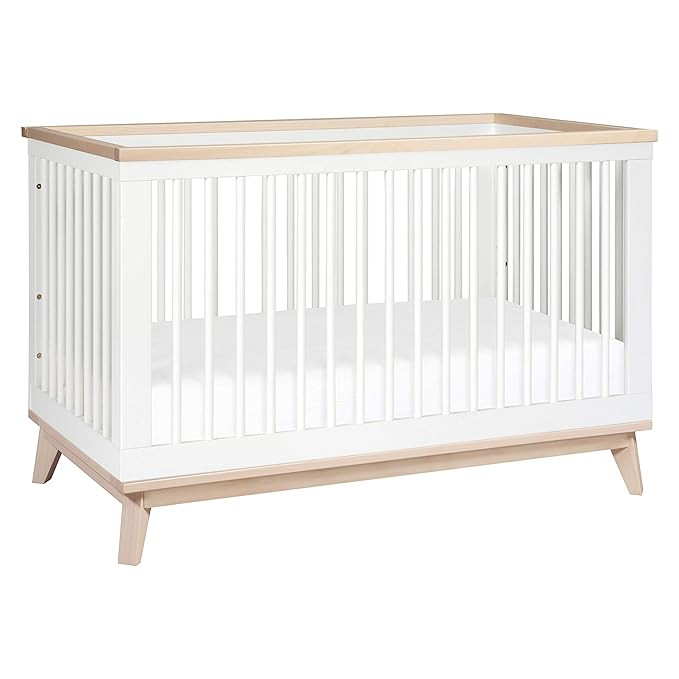 Babyletto Scoot 3-in-1 Convertible Crib with Toddler Bed Conversion Kit in White / Washed Natural... | Amazon (US)