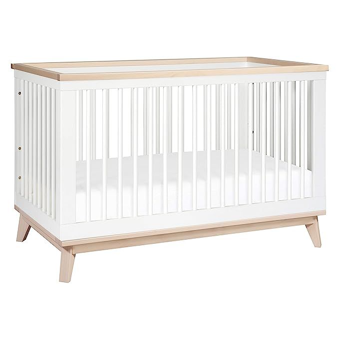 Babyletto Scoot 3-in-1 Convertible Crib with Toddler Bed Conversion Kit in White / Washed Natural... | Amazon (US)