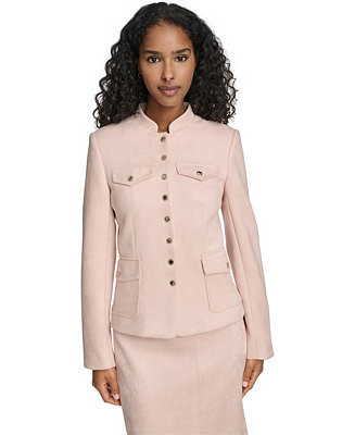 Women's Band Collar Eight-Button Jacket | Macy's