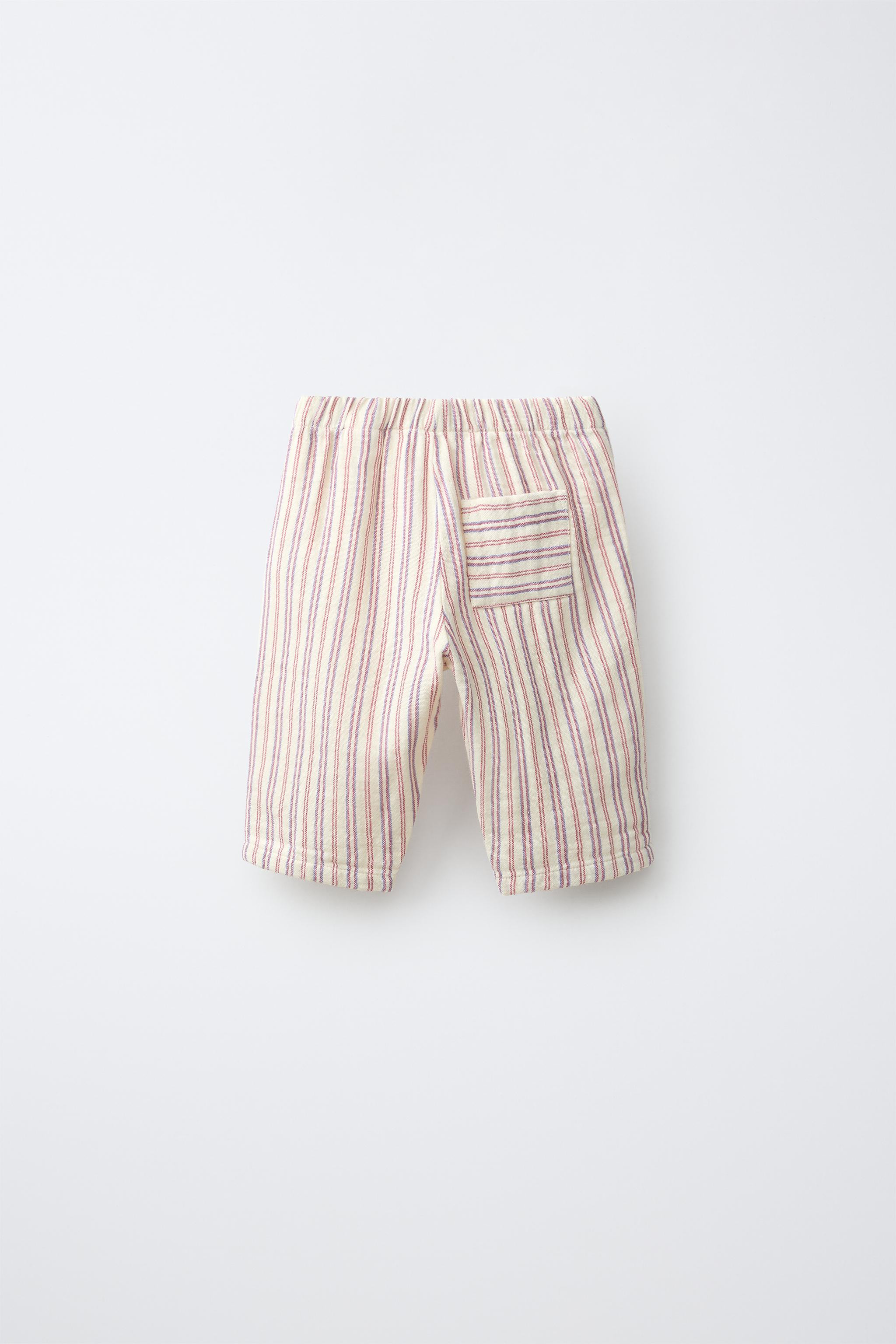 Hose mit elastischem Bund und Kordelzug vorne. Streifenmuster. | Zara DE