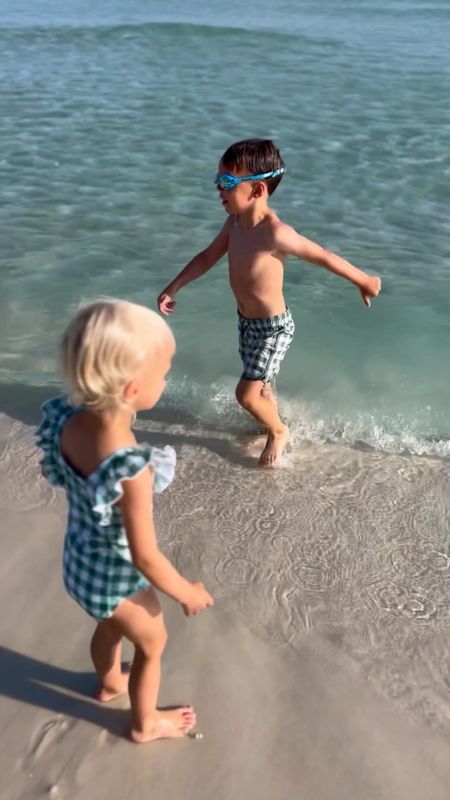 Family swimsuits! Green gingham swim trunks and swimsuit for boys and girls toddlers men and women! Kids swimwear beach pool target on sale right now! Summer gear goggles beach necessities!

#LTKfamily #LTKFind #LTKkids