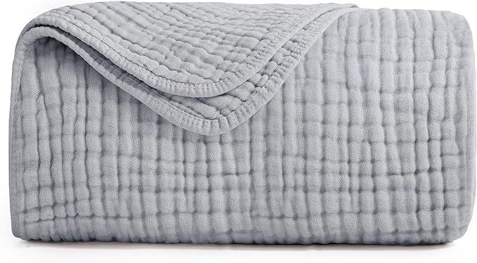 Yoofoss Muslin Blanket 100% Cotton Summer Blanket Large Twin Size 60" x 80" for Bed Couch 6-Layer... | Amazon (US)