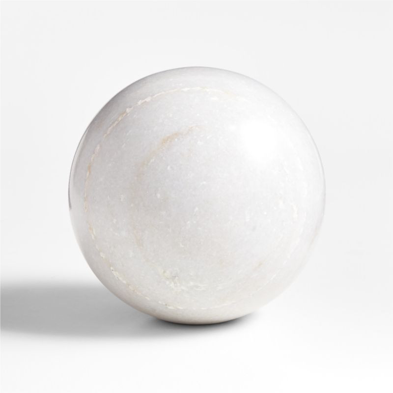 White Marble Decorative Sphere Sculpture + Reviews | Crate & Barrel | Crate & Barrel
