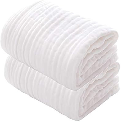 MUKIN Baby Muslin Bath Towels, Super Soft Cotton Receiving Blanket for Baby's Delicate Skin,2Pack... | Amazon (US)