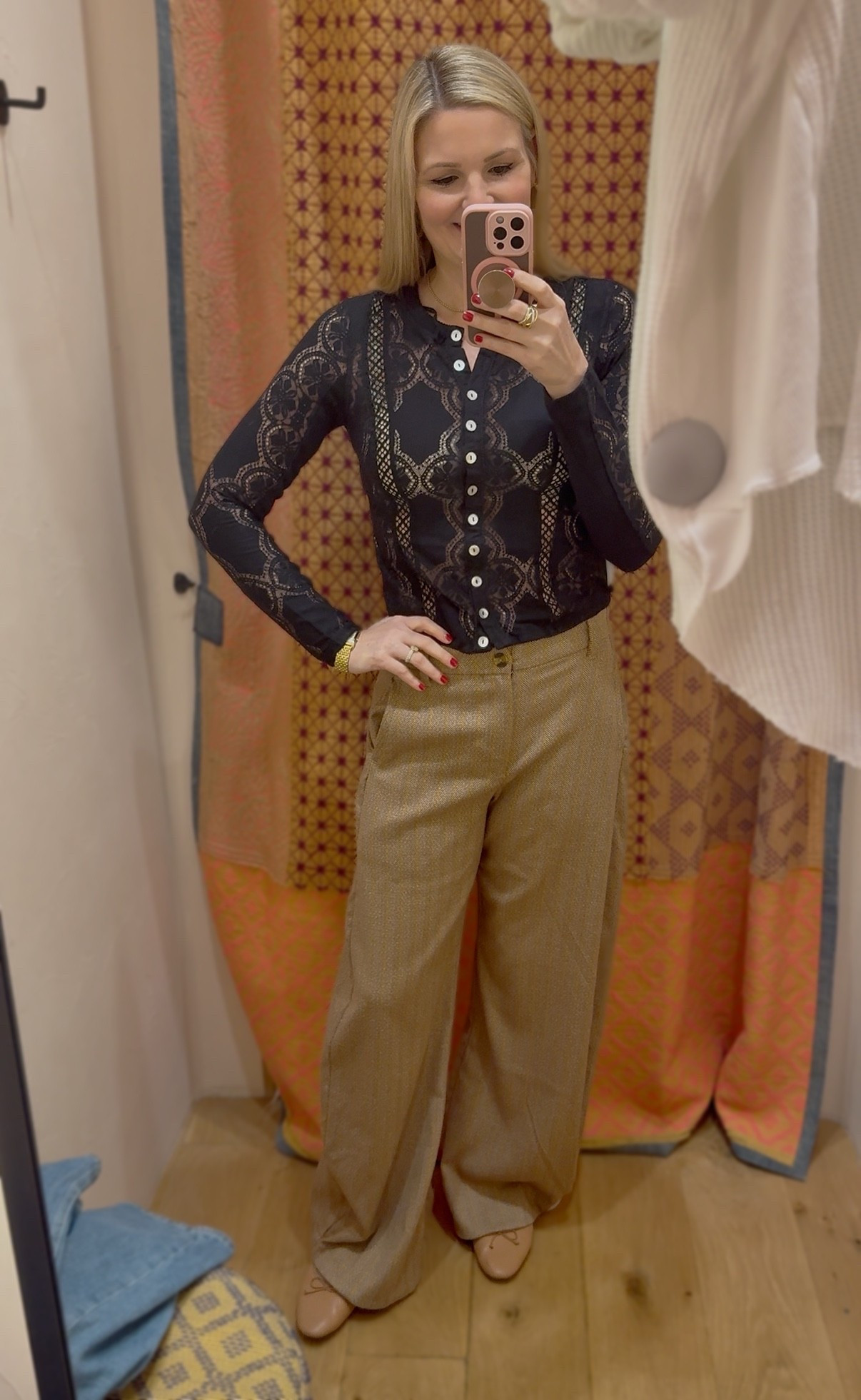 Free People lace button top. Consider sizing up one  

#LTKFindsUnder100 #LTKOver40 #LTKootd