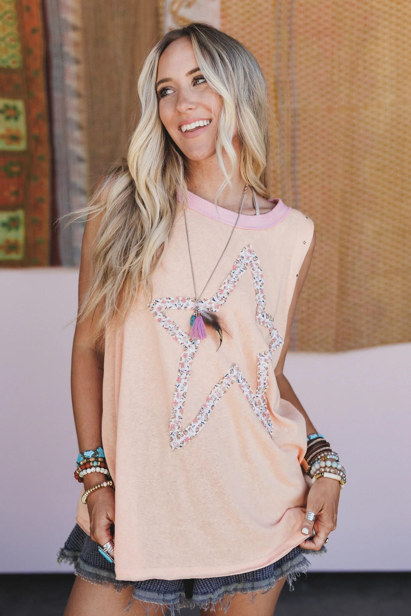 Star Gazer Tunic - Orange | Three Bird Nest