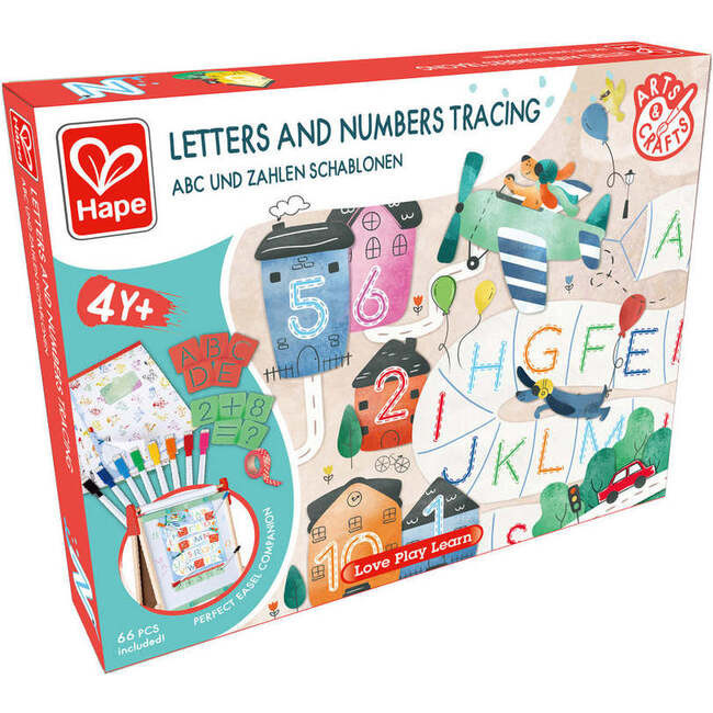 Hape: Letters & Numbers Tracing - 66pc Activity Set | Maisonette