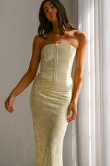 Greta Slip Skirt — Yellow Etched | YLLW The Label