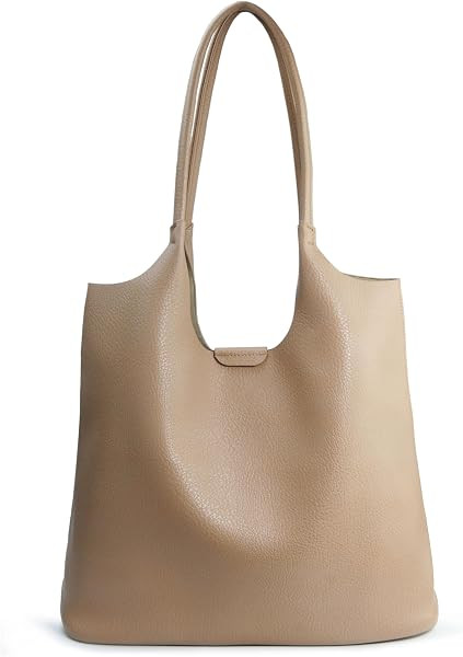 Soft Vegan Leather Tote Bag for Women Hobo Handbag Purse for Travel and Everyday | Amazon (US)