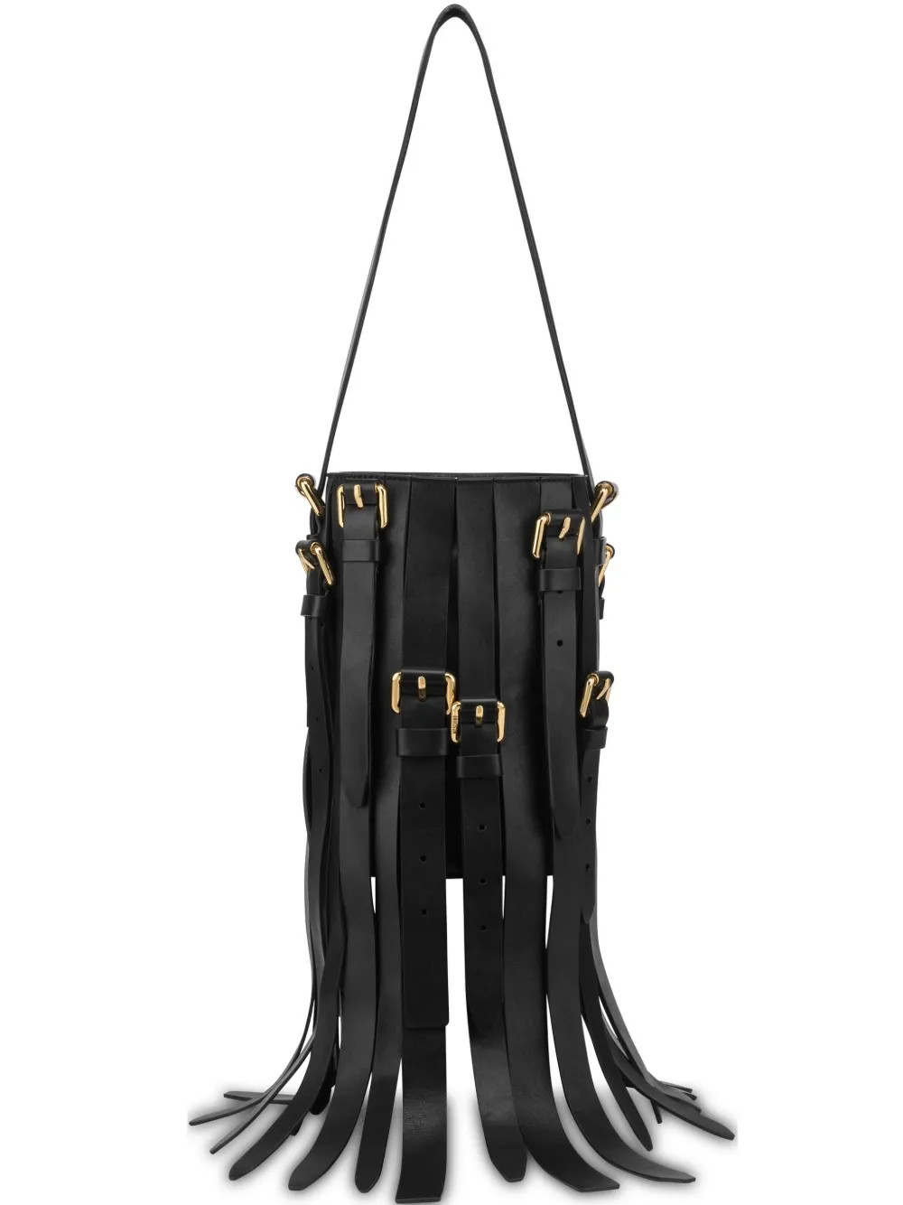 Moschino Fringed Shoulder Bag | Black | FARFETCH | Farfetch Global