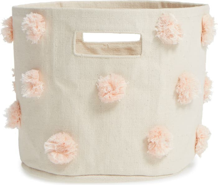 Mini Pompom Canvas Bin | Nordstrom | Nordstrom