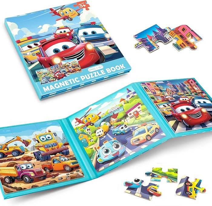 Magnetic Car Puzzles for Toddlers 3-5, 9-12-16 Pieces - Ages 4-6 - Educational Learning Toys for ... | Amazon (US)