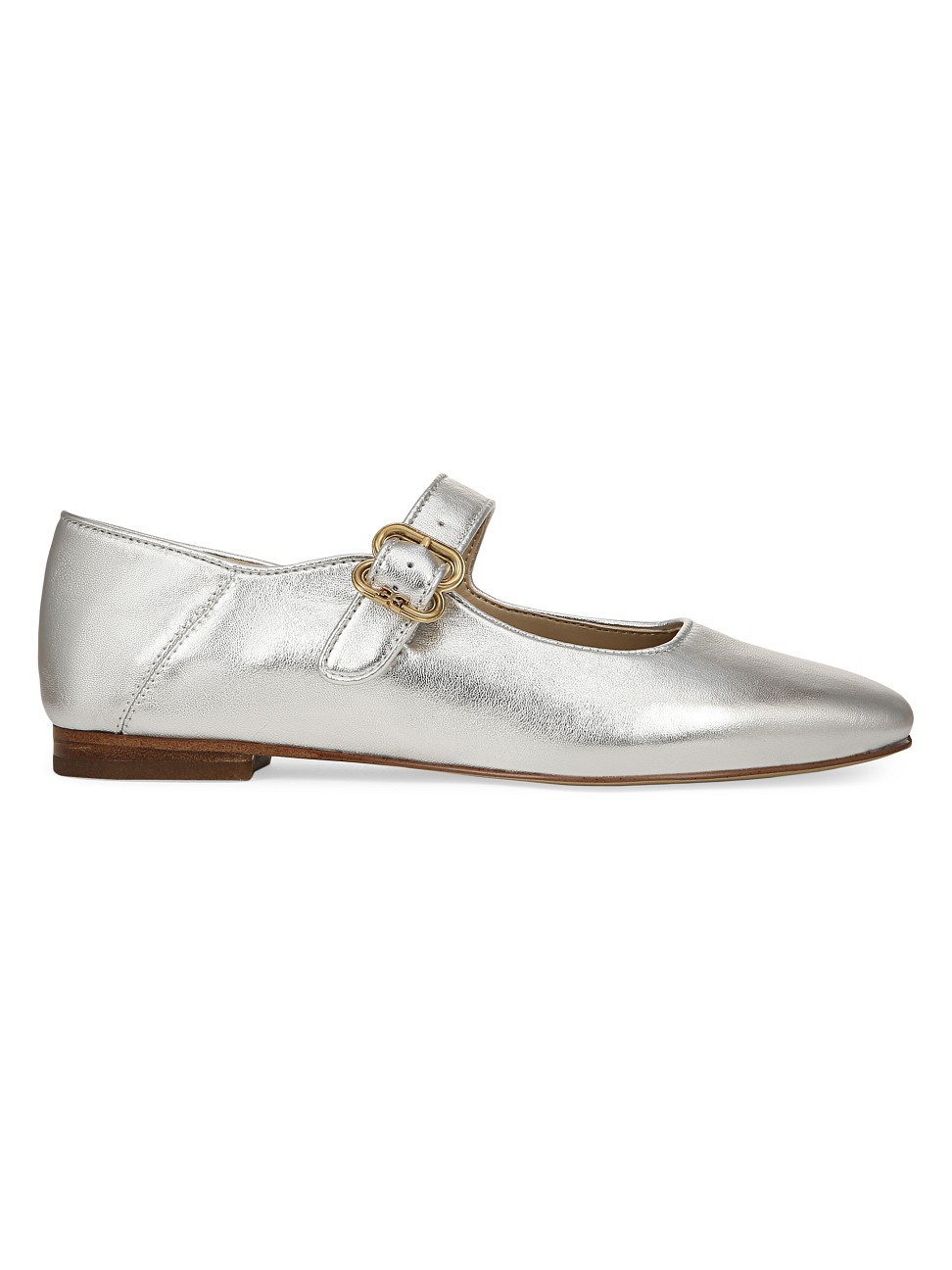 Women's Michaela Metallic Leather Mary Janes - Silver - Size 5 | Saks Fifth Avenue