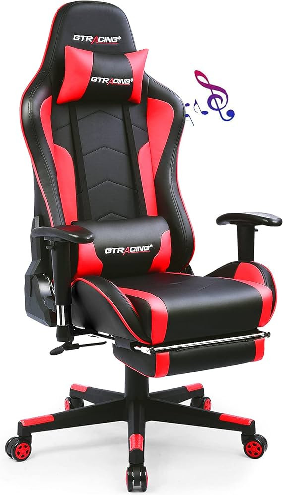 GTRACING Gaming Chair with Footrest Speakers Video Game Chair Bluetooth Music Heavy Duty Ergonomi... | Amazon (US)