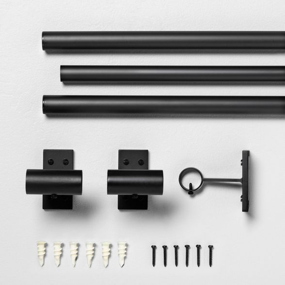 Steel Curtain Rod Matte Black - Hearth & Hand™ with Magnolia | Target