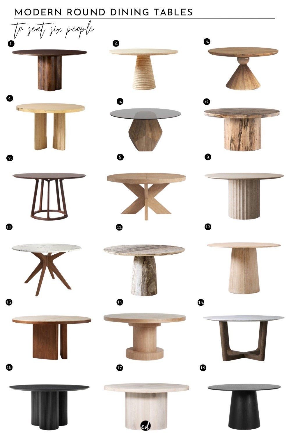 18 Modern Round Dining Tables To Seat 6 People

#LTKhome
