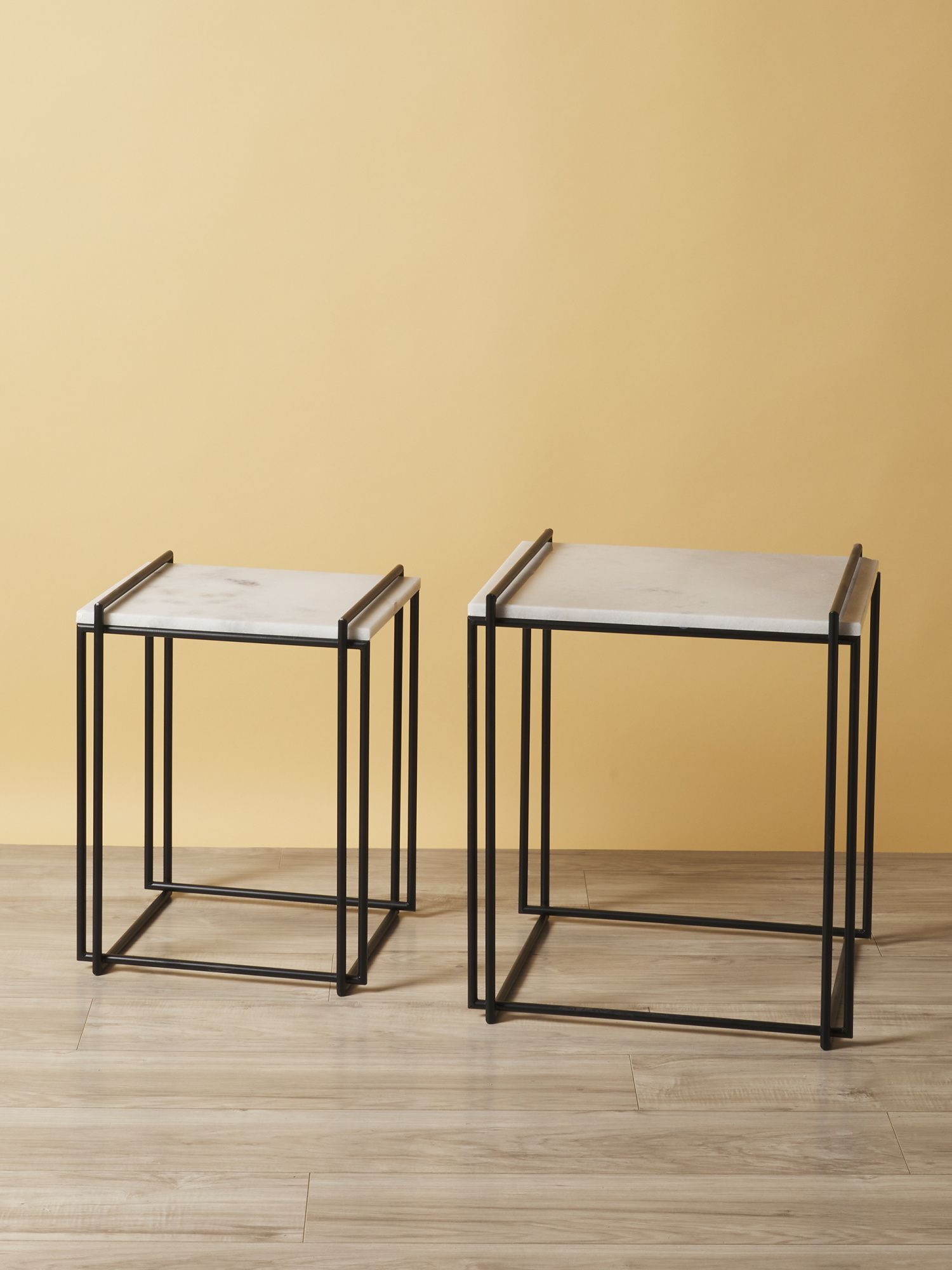 2pc Marble And Metal Side Tables | Living Room | HomeGoods | HomeGoods