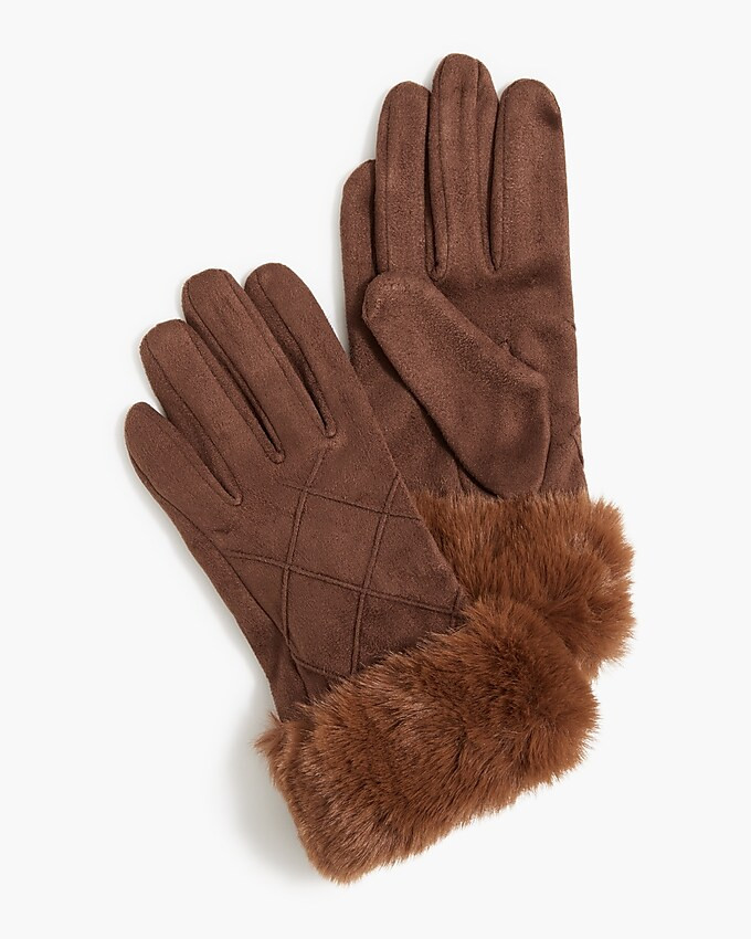 Sueded fur-lined gloves | J.Crew Factory