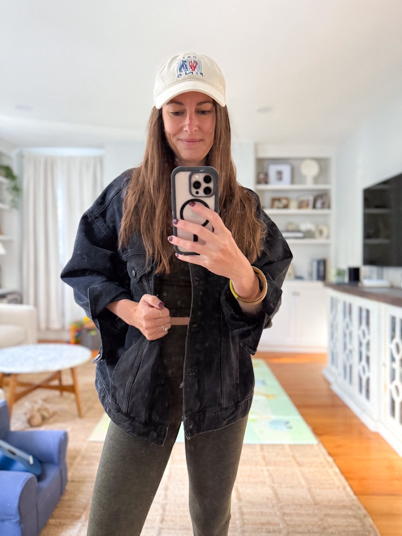 Boyfriend jacket, black denim jacket, fall coat, oversized jacket, easy everyday looks, baseball cap look, leggings look, Fabletics 

#LTKStyleTip #LTKSeasonal #LTKFindsUnder100
