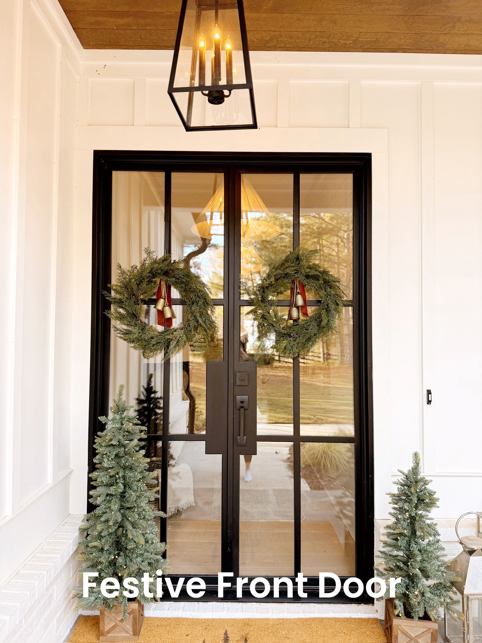 🎁 Ready to elevate your curb appeal this holiday season?
This Modern Classic front porch features layered textures, evergreen wreaths, holiday bells, mini lit Christmas trees, and a warm glow that creates the perfect welcoming moment. A simple but stunning way to add festive charm.

#porcheandco #christmasentry #holidaydoorwreath #porchchristmasdecor #holidaycurbappeal #holidaygreens #modernclassicdecor #seasonalhome #modernporchdesign #festivefrontdoor

Do you want to bring our dreamy Modern Classic style interior design into your own home? 🏡 You’re in luck! Reserve our Online Interior Design packages today -> https://porcheandco.com/edesign ✨ We can’t wait to work with you & design your home with #porcheandco


#LTKSeasonal #LTKHome #LTKHoliday