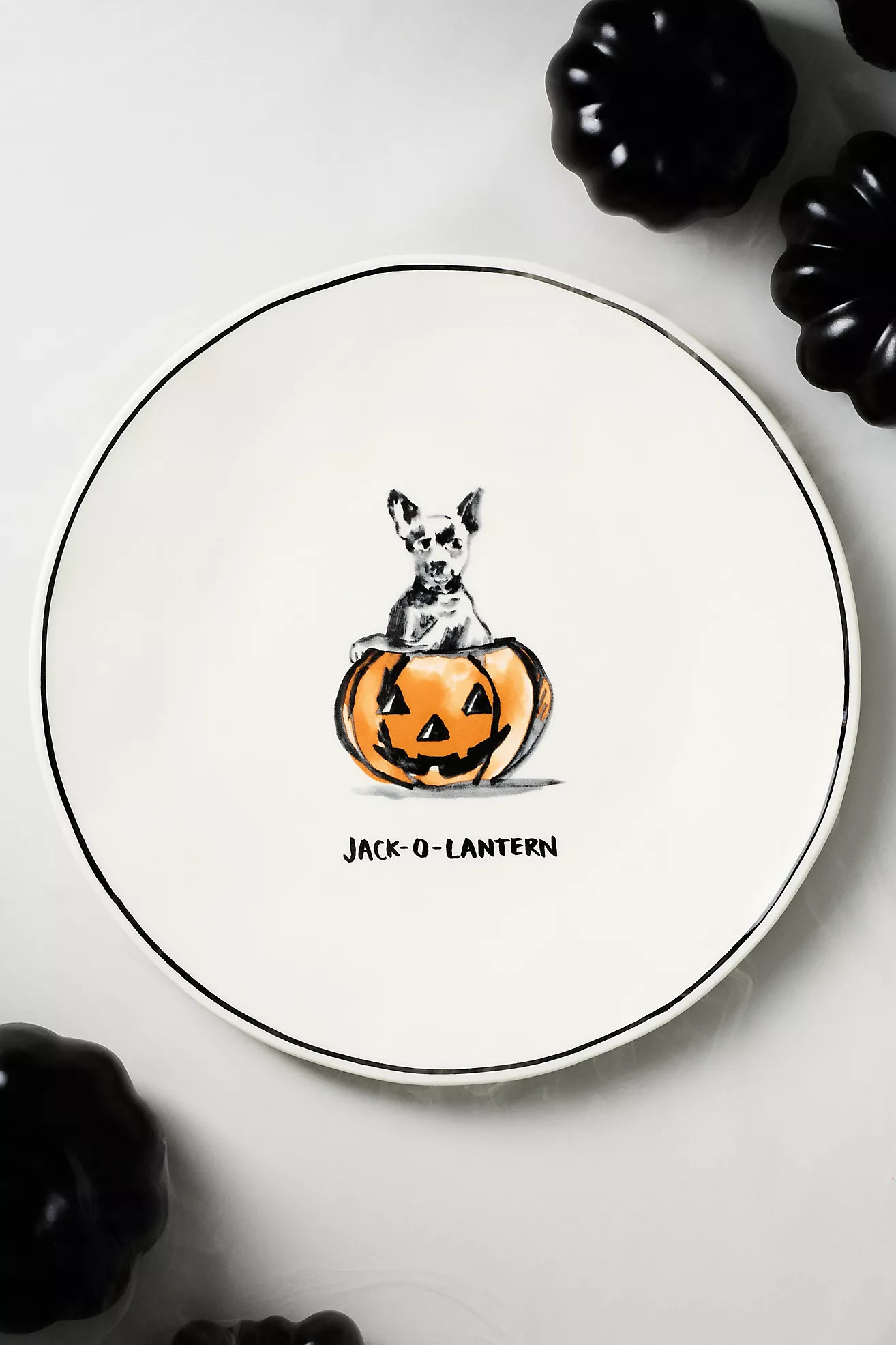 Molly Hatch Stoneware Halloween Dog Dessert Plate | Anthropologie (US)