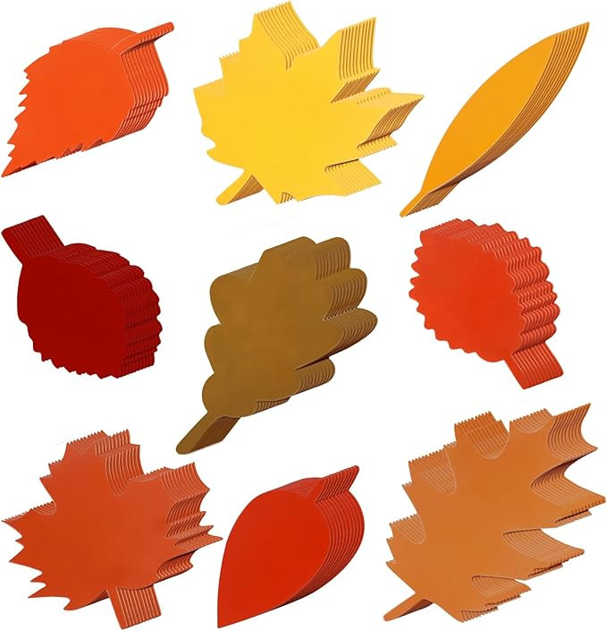 PerKoop 153 Pcs Thanksgiving Paper Cutouts for Bulletin Boards, Fall Thanksgiving Assorted Colors... | Amazon (US)