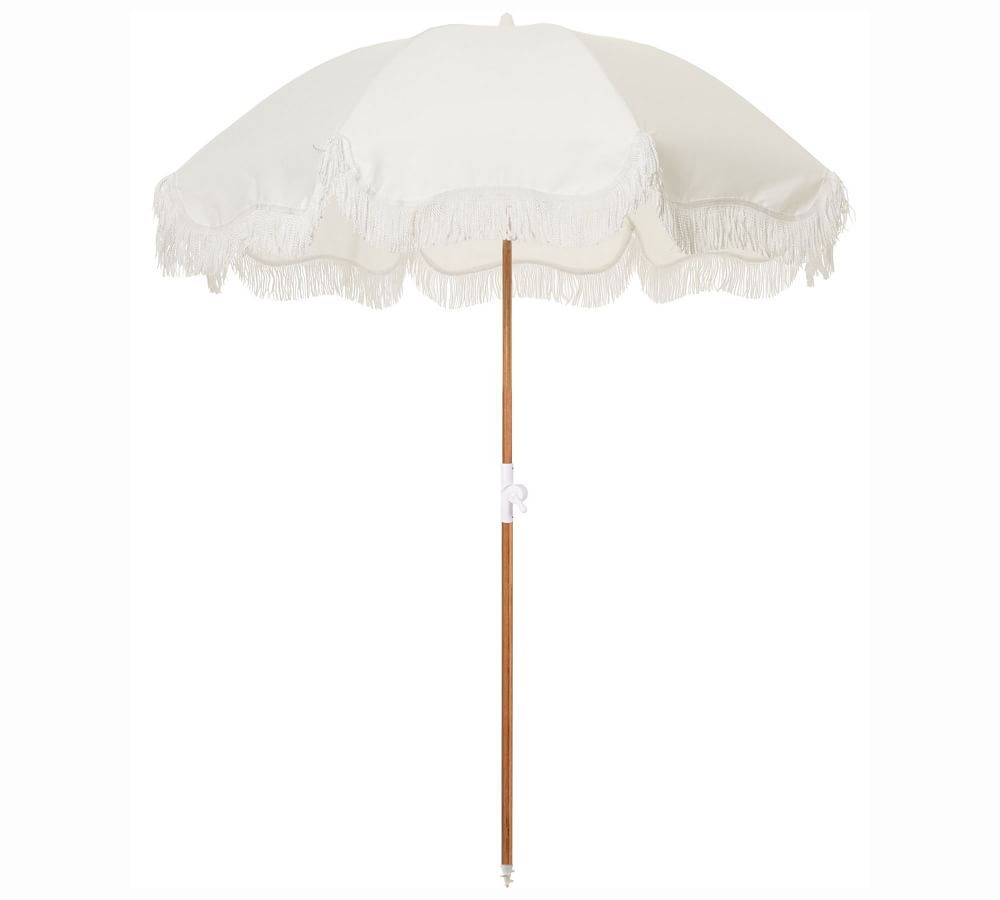 St. Tropez Beach Umbrella, 60&amp;quot;W x 78&amp;quot;H, Antique White | Pottery Barn (US)