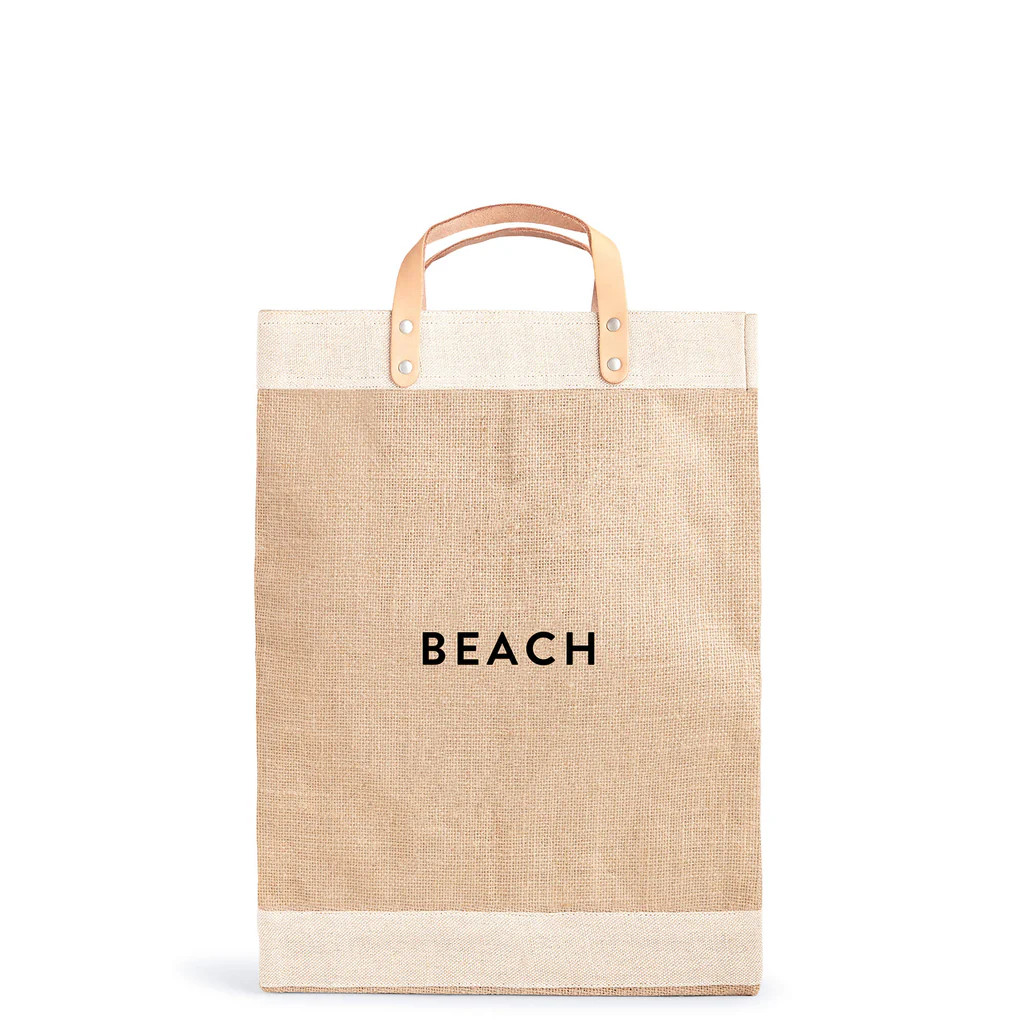 Market Bag in Natural with “BEACH” | Apolis