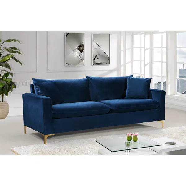 Adedapo 81.5" Velvet Square Arm Sofa | Wayfair North America