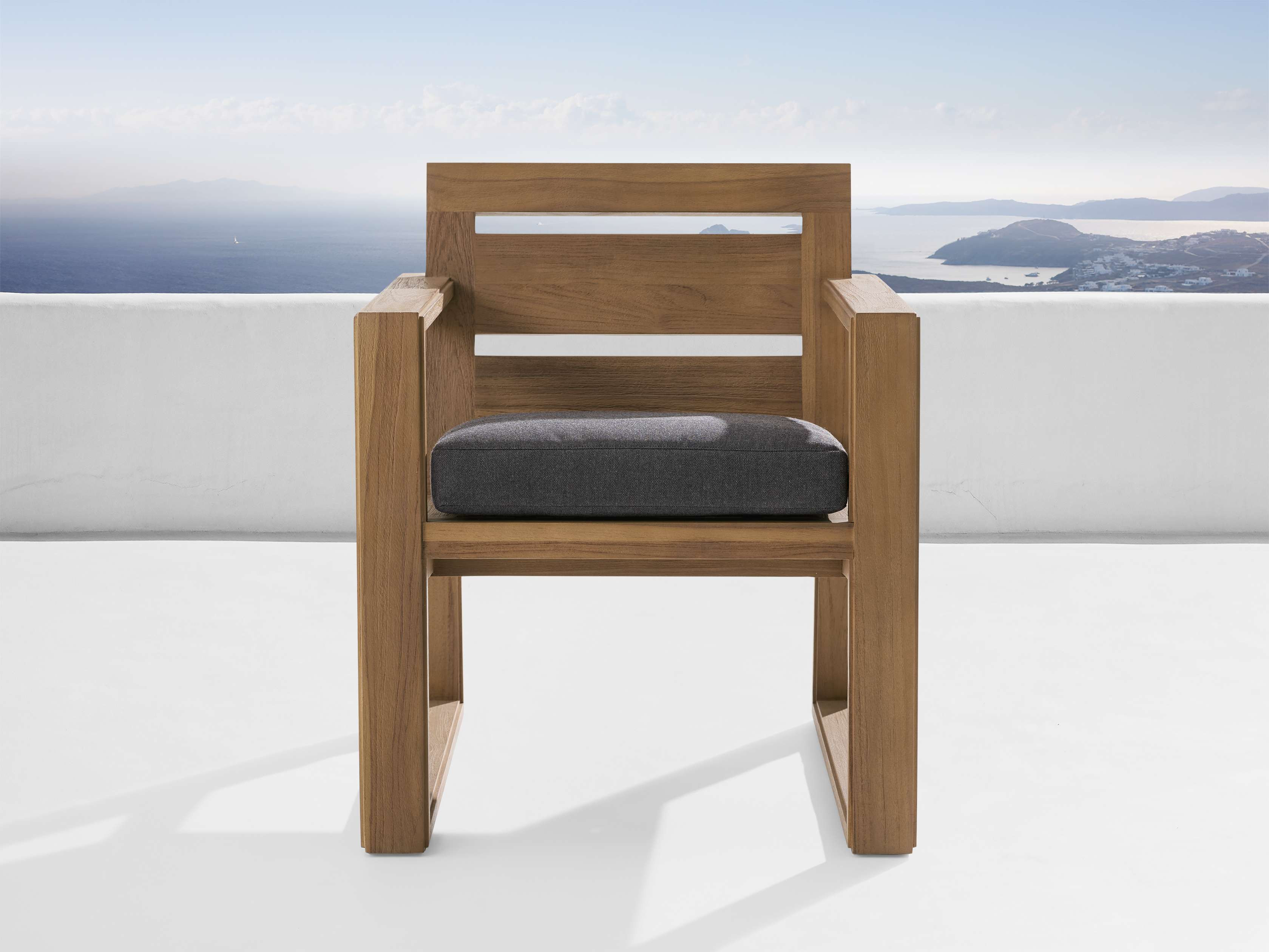 Canyon Outdoor Teak Dining Arm Chair | Arhaus