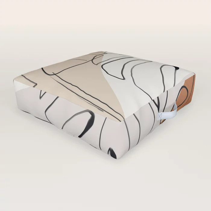 Minimal Abstract Art- Monstera Outdoor Floor Cushion | Society6